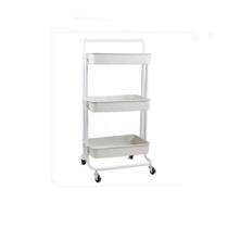 Carrinho Multiuso Organizador 3 Prateleiras Branco Rodinhas