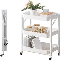 Carrinho multiuso organizador 3 prateleiras dobravel em aço branco quarto sala brinquedos salao manicure varanda Carrinho multiuso organizador 3 prateleiras dobravel em aço branco quarto sala brinquedos salao manicure varanda