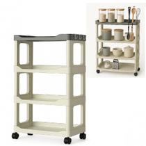 Carrinho multiuso organizador 4 prateleiras fruteira manicure brinquedos todos os ambientes