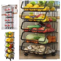 Carrinho Multiuso Organizador 5 Prateleiras Fruteira Escritorio Sala Em Aço Auxiliar Brinquedos Carrinho Multiuso Organizador 5 Prateleiras Fruteira Escritorio Sala Em Aço Auxiliar Brinquedos
