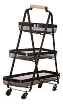 Carrinho Multiuso Organizador Aco 3 Cestos - 85x57x32cm Carrinho Multiuso Organizador Aco 3 Cestos - 85x57x32cm
