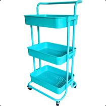 Carrinho Multiuso Organizador Auxiliar 3 Cestos Roda c/Trava Carrinho Multiuso Organizador Auxiliar 3 Cestos Roda c/Trava