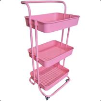 Carrinho Multiuso Organizador Auxiliar 3 Cestos Roda c/Trava Carrinho Multiuso Organizador Auxiliar 3 Cestos Roda c/Trava