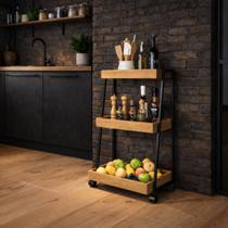 Carrinho Multiuso Organizador Prateleiras Com Rodas e Travas