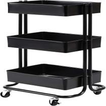 Carrinho Multiuso Organizadora 3 Prateleiras Em Aço Preta Quarto Sala Brinquedos Salao Manicure Varanda Carrinho Multiuso Organizadora 3 Prateleiras Em Aço Preta Quarto Sala Brinquedos Salao Manicure Varanda