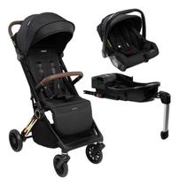 Carrinho Nivola Trio Com Bebê Conforto E Base Isofix Infanti Preto Solar Preto/dourado Carrinho Nivola Trio Com Bebê Conforto E Base Isofix Infanti Preto Solar Preto/dourado