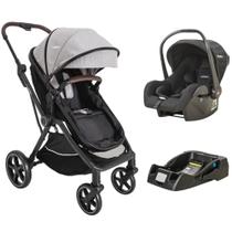 Carrinho nomad melange grafite + bebe conforto casulo (415npp) + base - kiddo Carrinho nomad melange grafite + bebe conforto casulo (415npp) + base - kiddo