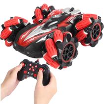 Carrinho OffRoad 4x4 Acrobático com Controle 2.4GHz, Luzes LED, Bateria Recarregável e Giros 360 Para Meninos e Meninas Presente Cor Vermelho