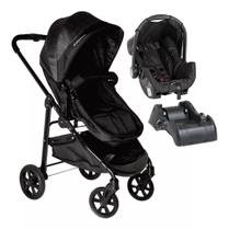 Carrinho Olympus BLack NBL + Bebê Conforto grid + Base Para Carro - Galzerano