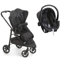 Carrinho olympus new black (preto) + bebe conforto - galzerano