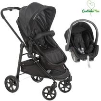 Carrinho olympus new black (preto) + bebe conforto - galzerano