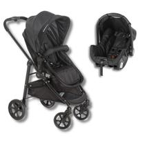 Carrinho olympus new black (preto) + bebe conforto grid - galzerano