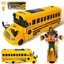 Carrinho Onibus Transformes Som Luz Bus Brinquedo Bate Volta - Brinquedo Infantil