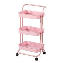 Carrinho Organizador 3 Prateleiras Aço Multiuso Com Rodinha
