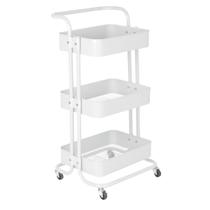 Carrinho organizador Berlim de 3 prateleiras para cozinha com rodízios - Branco Carrinho organizador Berlim de 3 prateleiras para cozinha com rodízios - Branco