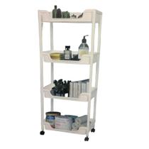 Carrinho organizador cozinha multiuso manicure brinquedos 4 prateleiras fruteira quarto escritorio varanda branco
