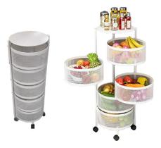 Carrinho Organizador De Cozinha 5 Níveis Dobrável Com Rodas