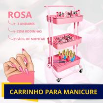 Carrinho Organizador de Esmaltes para Manicure Rodinhas com Trava