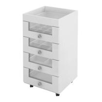 Carrinho Organizador De Maquiagem 4 Gavetas Pe2009 Branco Carrinho Organizador De Maquiagem 4 Gavetas Pe2009 Branco