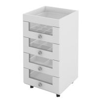 Carrinho Organizador de Maquiagem 4 Gavetas PE2009 Branco Tecno Mobili Carrinho Organizador de Maquiagem 4 Gavetas PE2009 Branco Tecno Mobili