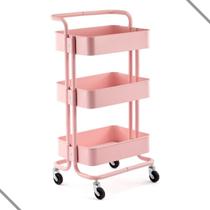 Carrinho Organizador Em Aço Multiuso Com 3 Prateleiras