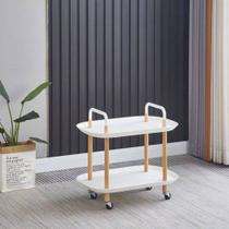 Carrinho Organizador Estante Rack Apoio Branco Móvel Suporte Cozinha Sala Mesinha Prateleira