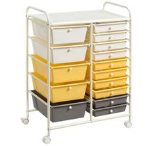 Carrinho Organizador Giantex com 15 Gavetas e Rodízios 64x37x88cm