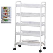 Carrinho Organizador Grande Branco 5 Prateleiras Em Aço Multiuso Para Casa Carrinho Organizador Grande Branco 5 Prateleiras Em Aço Multiuso Para Casa