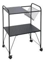 Carrinho Organizador Maxprint Com 2 Prateleiras Casa Uso Geral Cor Preto