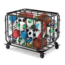 Carrinho Organizador Metálico para Bolas Esportivas Houseables com Rodízios Carrinho Organizador Metálico para Bolas Esportivas Houseables com Rodízios