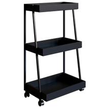 Carrinho Organizador Multiuso 03 Prateleiras P1032 Preto Pp Milani Store Preto Carrinho Organizador Multiuso 03 Prateleiras P1032 Preto Pp Milani Store Preto