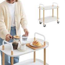 Carrinho Organizador Multiuso 2 Prateleiras Prático Versátil Cozinha Sala Banheiro Compacto