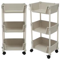 Carrinho Organizador Multiuso 3 Andares Cozinha Banheiro Bege Carrinho Organizador Multiuso 3 Andares Cozinha Banheiro Bege