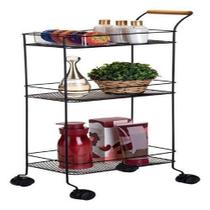 Carrinho Organizador Multiuso 3 Cestos 76X22X30Cm - Preto Carrinho Organizador Multiuso 3 Cestos 76X22X30Cm - Preto