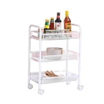 Carrinho Organizador Multiuso 3 Cestos Fruteira Porta Cosmeticos Frutas Potes Acessorios Prateleira Com Rodinhas Branco