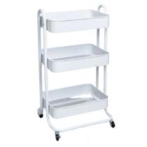 Carrinho Organizador Multiuso 3 Prateleiras Branco Com Rodas Carrinho Organizador Multiuso 3 Prateleiras Branco Com Rodas