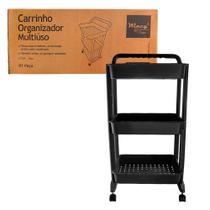Carrinho Organizador Multiuso 3 Prateleiras Com Rodas Cinza Carrinho Organizador Multiuso 3 Prateleiras Com Rodas Cinza