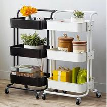 Carrinho Organizador Multiuso 3 Prateleiras com Rodinhas