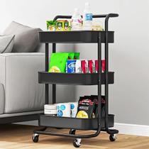 Carrinho Organizador Multiuso 3 Prateleiras com Rodinhas /Material aço