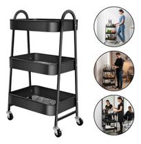 Carrinho Organizador Multiuso 3 Prateleiras Com Rodinhas Metal Globalmix Carrinho Organizador Multiuso 3 Prateleiras Com Rodinhas Metal Globalmix