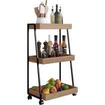 Carrinho Organizador Multiuso 3 Prateleiras E Rodinhas Mel Carrinho Organizador Multiuso 3 Prateleiras E Rodinhas Mel