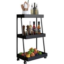 Carrinho Organizador Multiuso 3 Prateleiras e Rodinhas Preto Carrinho Organizador Multiuso 3 Prateleiras e Rodinhas Preto