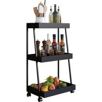 Carrinho Organizador Multiuso 3 Prateleiras E Rodinhas Preto
