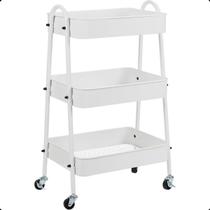 Carrinho Organizador Multiuso 3 Prateleiras Metal Rodinhas