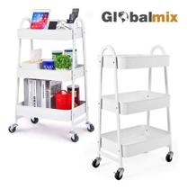 Carrinho Organizador Multiuso 3 Prateleiras Rodinha Metal Banheiro