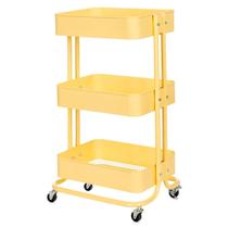 Carrinho Organizador Multiuso ANM6077 Anima Office 3 Cestos Fixos em Aço Amarelo Claro Carrinho Organizador Multiuso ANM6077 Anima Office 3 Cestos Fixos em Aço Amarelo Claro