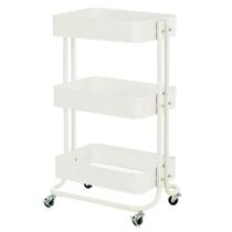 Carrinho Organizador Multiuso ANM6077 Anima Office 3 Cestos Fixos em Aço Branco Carrinho Organizador Multiuso ANM6077 Anima Office 3 Cestos Fixos em Aço Branco