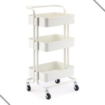 Carrinho Organizador Multiuso Com 3 Prateleiras Em Aço