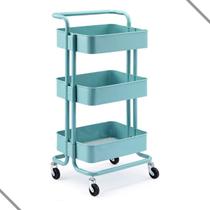 Carrinho Organizador Multiuso Com 3 Prateleiras em Aço