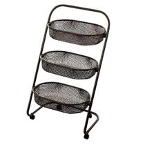 Carrinho Organizador Multiuso Com Rodinhas 3 Prateleiras Removíveis Aço Fruteira Estante Expositor Auxiliar Cozinha Banheiro Maquiagem